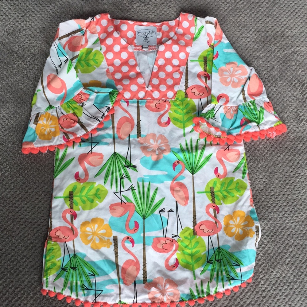 Mud pie flamingo cover up